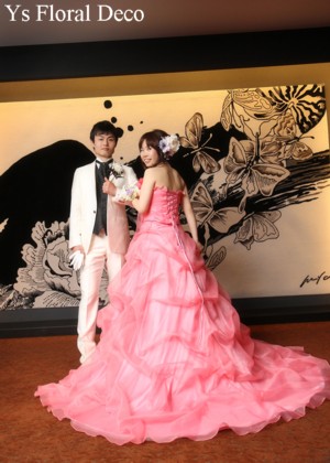お色直しのドレスに合わせるヘッドドレス&ボリュームたっぷりのリストレット_b0113510_23515698.jpg
