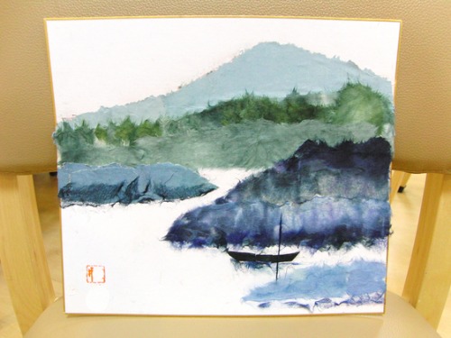 ちぎり絵 ~ 初冬の河口 ~_e0222340_17185379.jpg