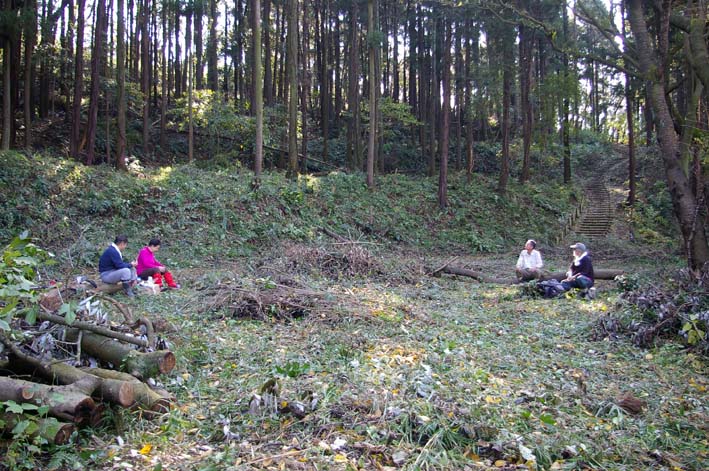 夫婦桜の下の広場に木漏れ日！10回目の手入れ無事終了_c0014967_17311437.jpg