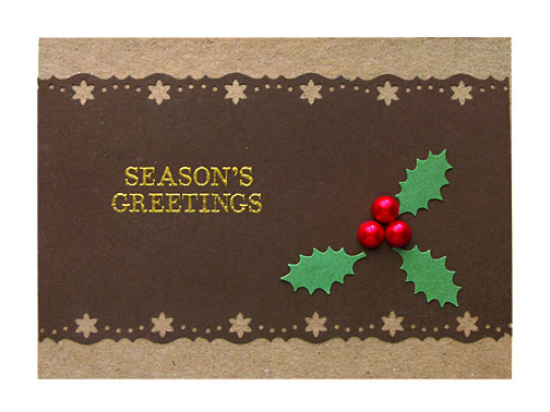 マーサのパンチでひいらぎとポインセチアの手づくりクリスマスカード From Mb In Sd