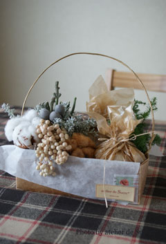 Sweets&Flower Class １１月、クリスマス菓子とフラワーアレンジ_b0065587_21584549.jpg