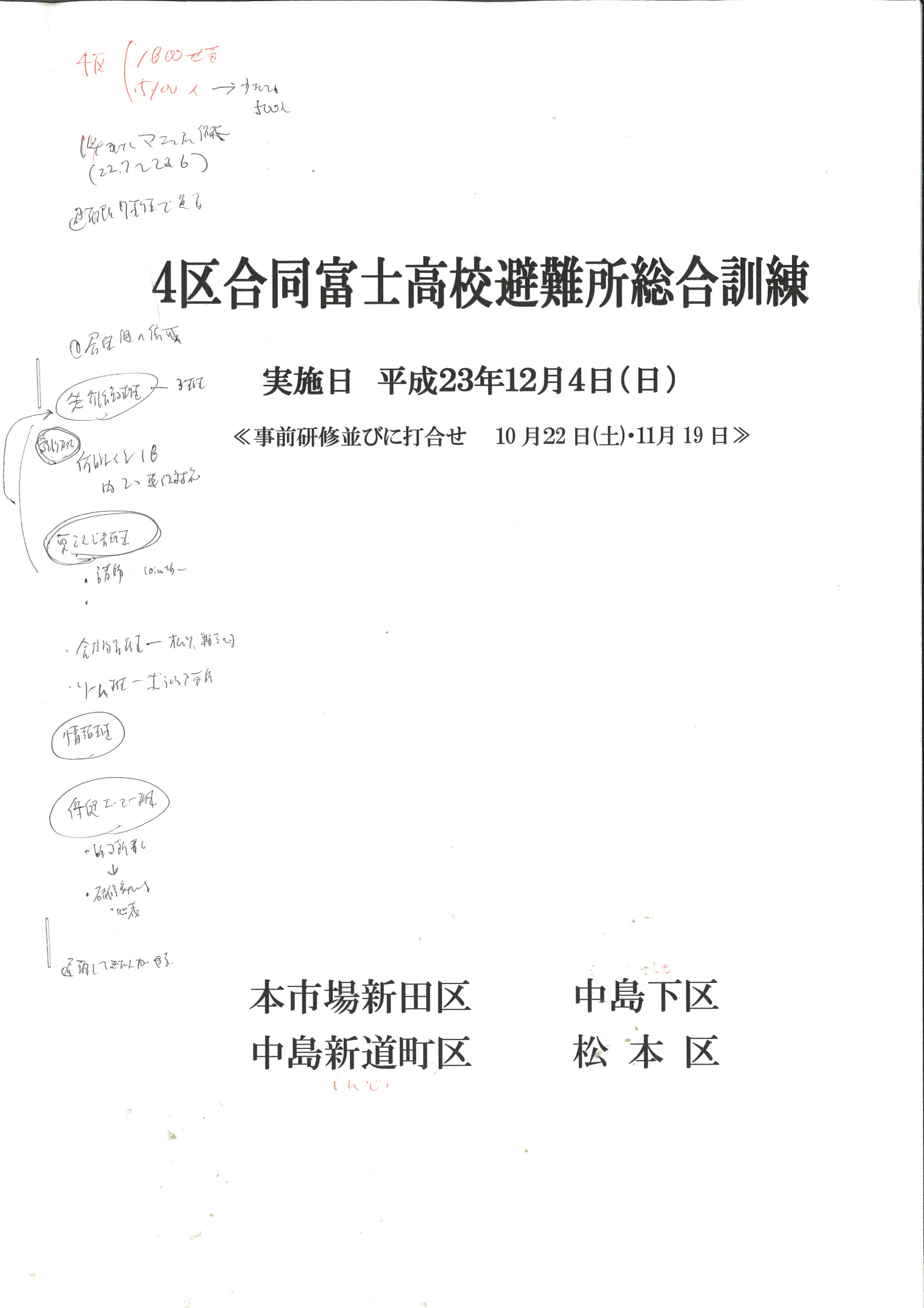 富士高を避難所とする近隣4区の合同避難所訓練　その1_f0141310_8305958.jpg