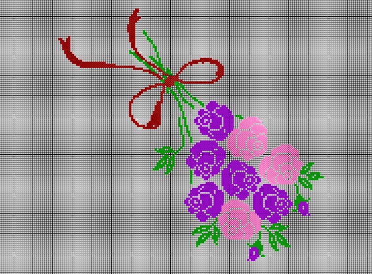 バラの花束のクロスステッチ 布と糸の時間plus