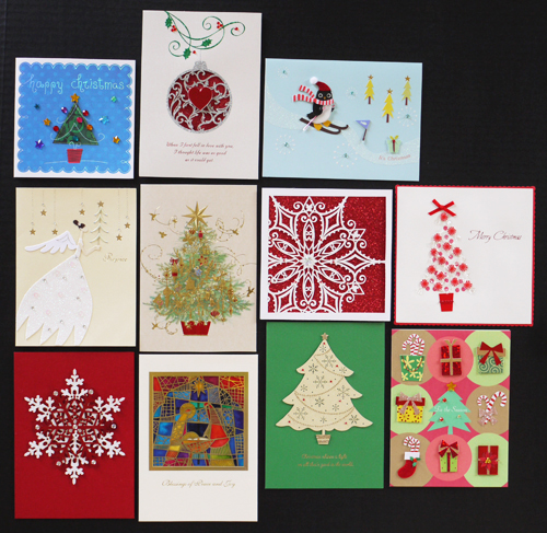 クリスマスカードと切手 カリフォルニアの広い空 と日本の空は