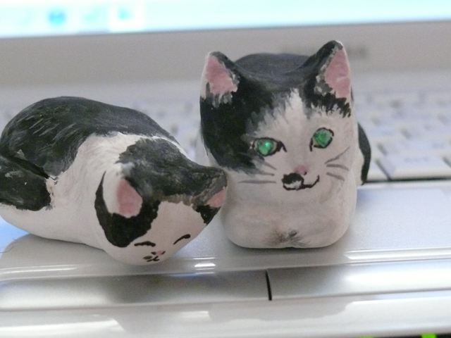 紙粘土の猫達 ちょ ボ缶の部屋