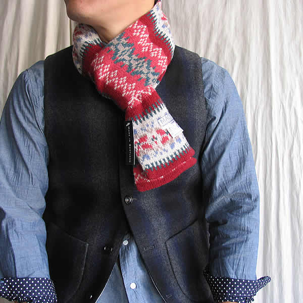 ROBERT MACKIE (ロバートマッキー)　『FAIRISLE TUBLAR SCARF』_c0181543_18521740.jpg