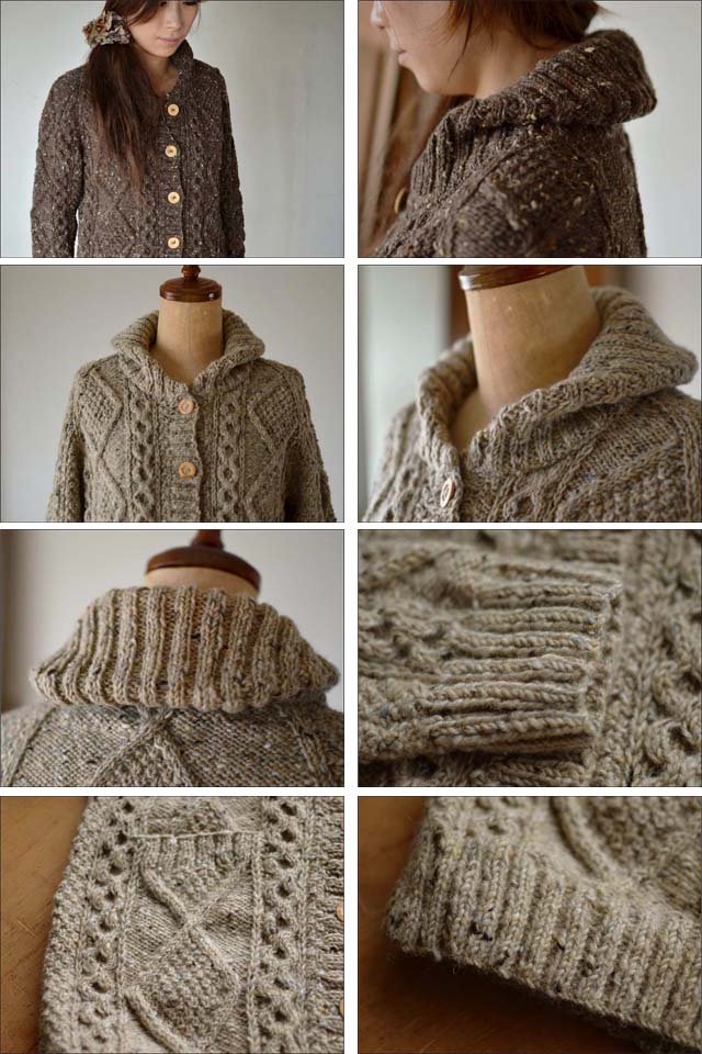 Athena Designs [アテナデザイン] LONG CARDIGAN [ケーブル編み