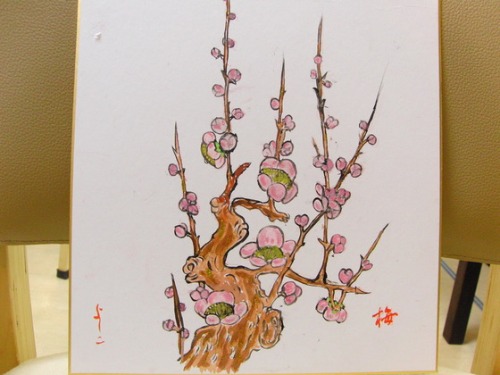 水彩画 ~ 南天 & 梅 ~_e0222340_1816475.jpg