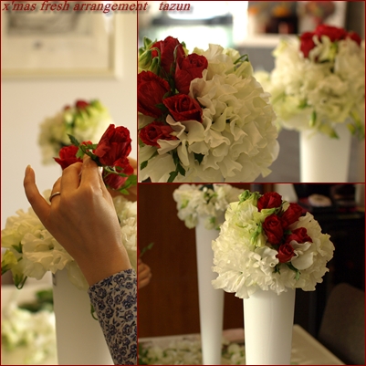 クリスマスアレンジメント white x red_d0144095_23313841.jpg