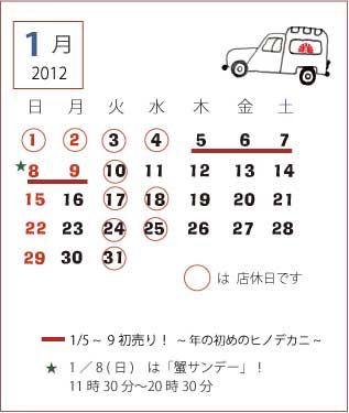 年の初めのヒノデカニ_a0044064_16171386.jpg