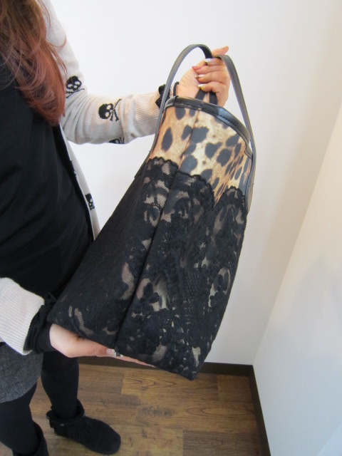 クーラ　COOLA 　アンティークレースレオパード Bag(L)_e0076692_19453580.jpg