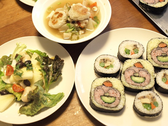 節分のベジ恵方巻き&笑い鬼巻き_d0128268_14572583.jpg