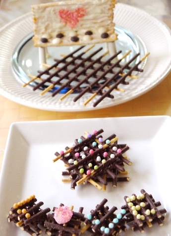 バレンタインに３ｄポッキーチョコ おやつのお花 きれい カワイイ いとおしいをデザインしましょう