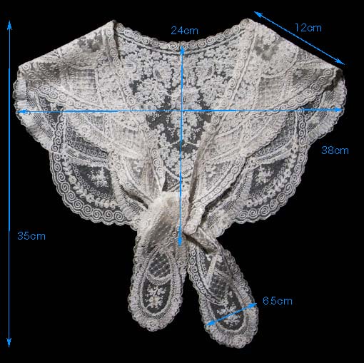 N.0112　アンティークコード刺繍レース・トライアングルスカーフ/アンティークモード_a0111371_15415954.jpg
