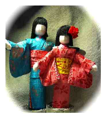 立体紙人形 姉さま編 : 布と木と革FHMO-DESIGNS(ｴﾌｴｯﾁｴﾑｵｰﾃﾞｻﾞｲﾝｽﾞ