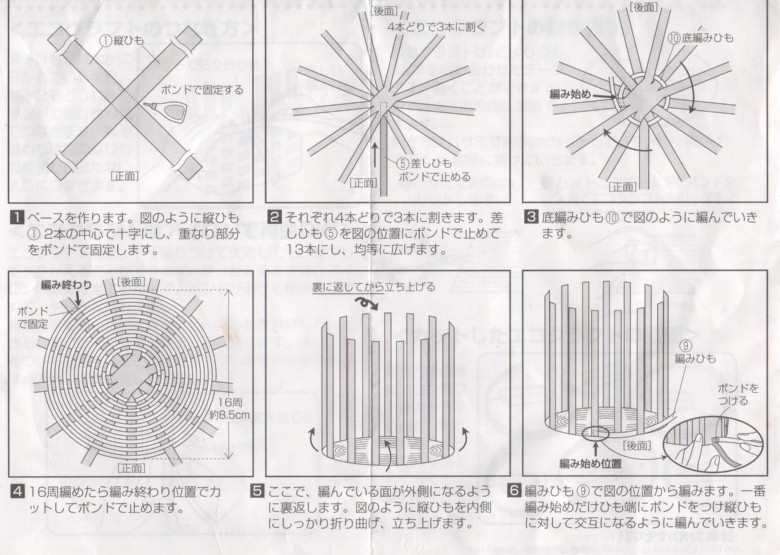 エコクラフト籠完成 くまもんの作り方 ときままのひとりごと