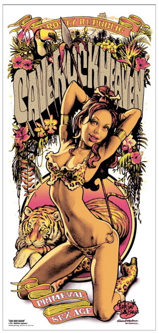 Rockin Jelly Bean Cave Rock Heaven Silkscreen Poster Bamboo Frame Set Toy Collectables Vintage Rpm Blog