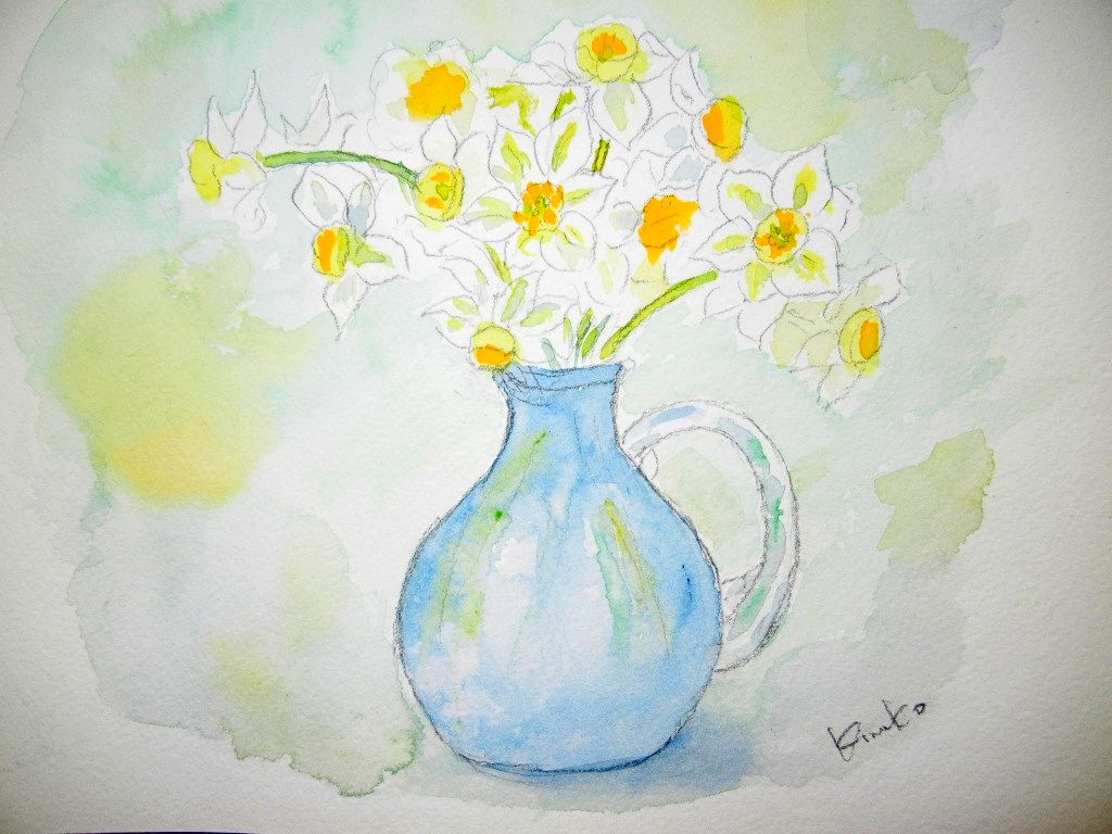 2012年2月6日(月)水仙の絵を描いたよ~!_f0060461_13271287.jpg