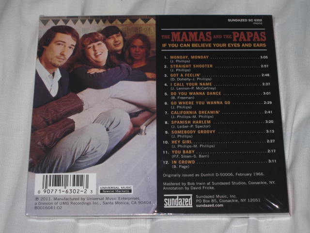 THE MAMA\'S AND THE PAPA\'S / IF YOU CAN BELIEVE YOUR EYES AND EARS ( mono mix )_b0042308_1838428.jpg