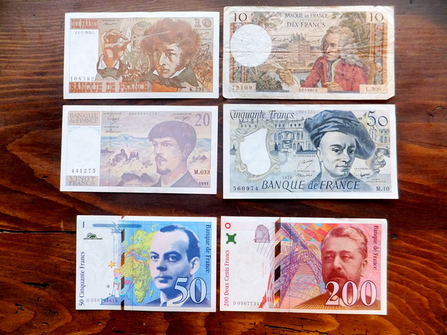 フランの旧紙幣と 絶品 栗羊羹 ブルターニュの生活