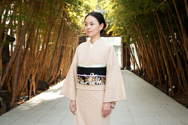 タイムセール。くるりデニム着物、オーガニックミルクティー Lサイズ CHIKUMO-千雲-】デニム着物 オーガニック ミルクティ くるり