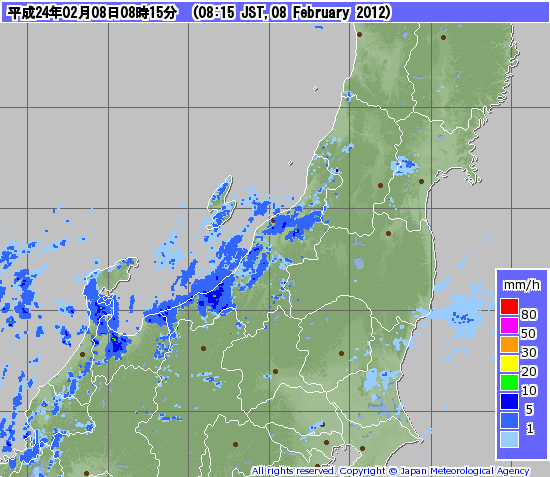 2月8日 レーダーナウキャストで雪の積もった場所を調べてみる スノーボードが大好きっ Snow Life In 21