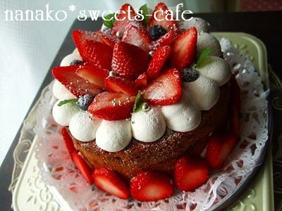 ガトーショコラのバースデーケーキ Nanako Sweets Cafe