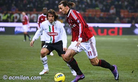 コッパ イタリア 準決勝1st Leg ミランvsユベントス Forza Pirlo