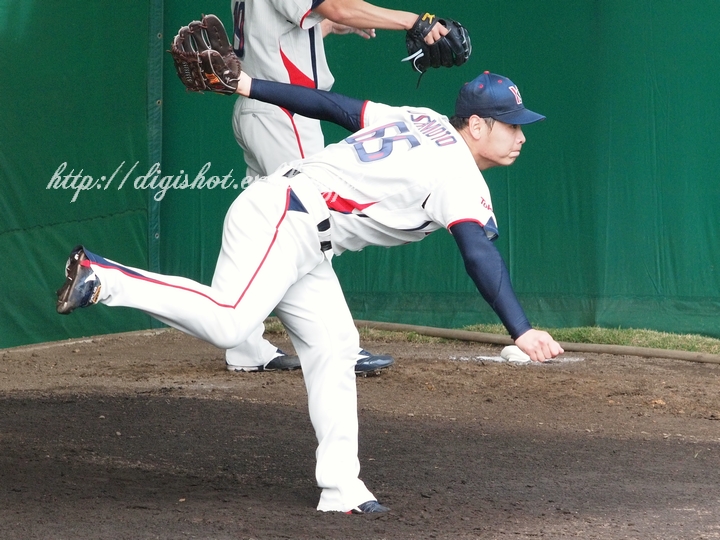 YSキャンプ　松岡健一&押本健彦投手ブルペン_e0222575_13484962.jpg