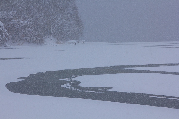 雪降る木崎湖_e0242721_935482.jpg