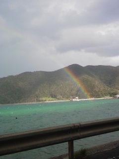 夕方の虹はきれいだったぞ。_e0028387_2350511.jpg