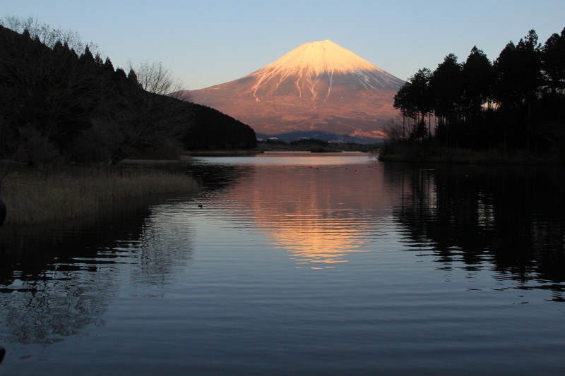 田貫湖の夕焼け_a0188405_21213024.jpg