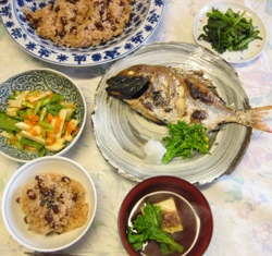 赤飯&鯛の塩焼き_d0031682_11473180.jpg