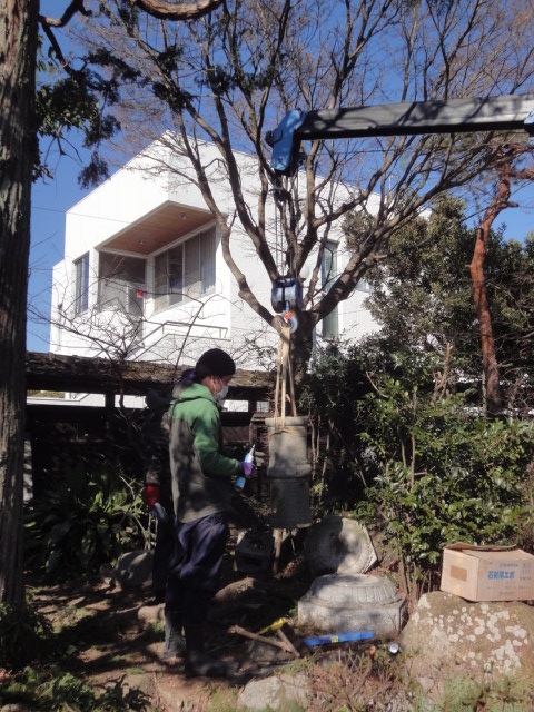 庭の石灯籠を修復しました。_b0124462_5322520.jpg