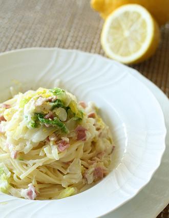 白菜のパスタ レモンクリームソース_b0107003_2341173.jpg