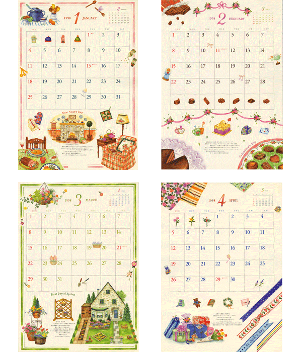 カレンダーのイラスト１ イラストレーター 川副美紀 Miki Kawazoe