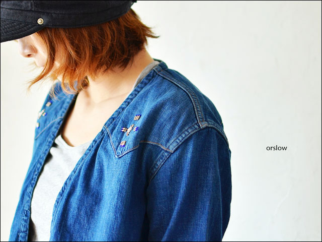 orslow [オアスロウ] DENIM CARDIGAN BEADS [ビーズデニムカーディガン