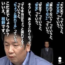 枝野経産相、東電は「ミスの数自体がケタ違い」:枝野の「ウソの数自体がケタ違い」!_e0171614_2023518.jpg