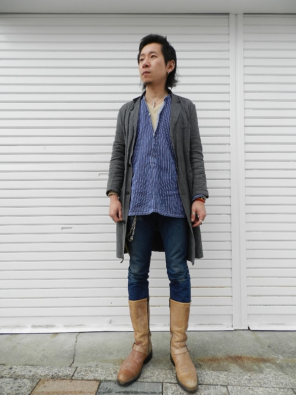 French Black chambray atelier coat dead stock 2012 spring snaps_f0226051_22165728.jpg