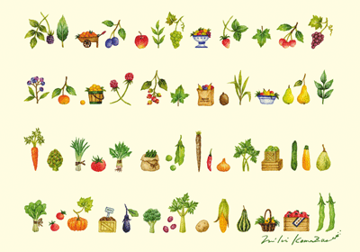 野菜とフルーツのイラスト イラストレーター 川副美紀 Miki Kawazoe