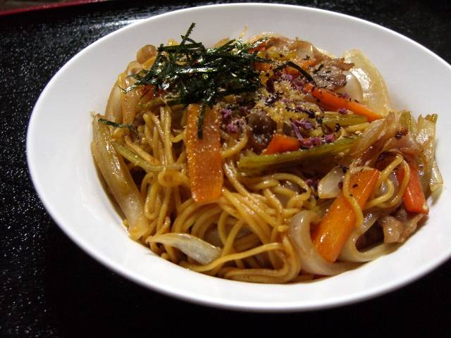 春野菜の梅酢醤油焼きそば_f0201488_005379.jpg