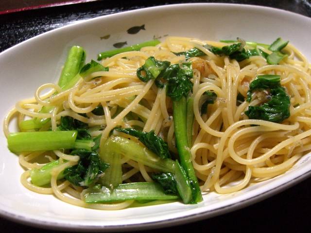 じゃこと小松菜の生姜ポン酢スパゲティ_f0201488_5224051.jpg