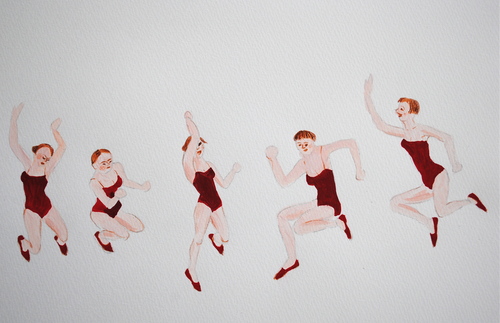 飛ぶ人 糸巻きパレットガーデン