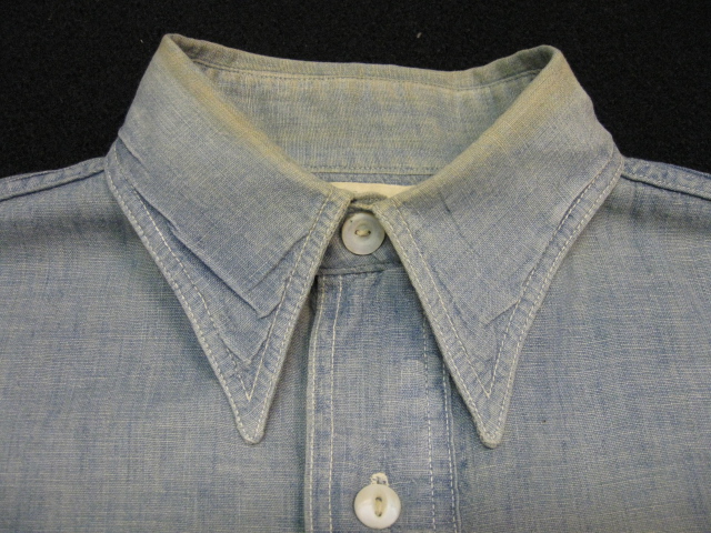 20s30s ビンテージ チンスト付き プルオーバー シャンブレーシャツ 20s30s ビンテージ チンスト付き プルオーバー シャンブレー