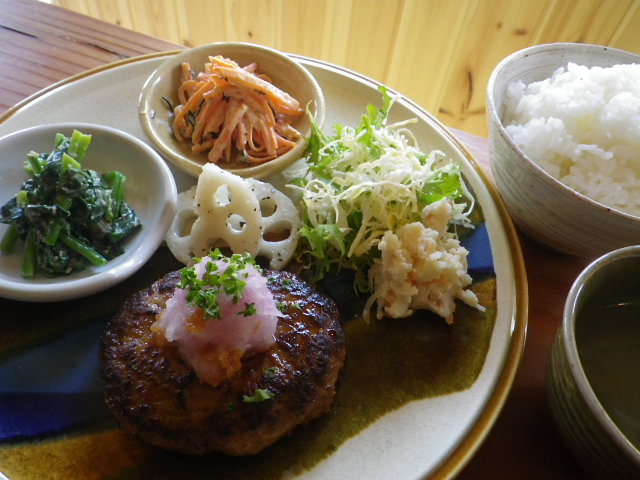 いろどり野菜と おろしハンバーグ_b0207642_13155786.jpg
