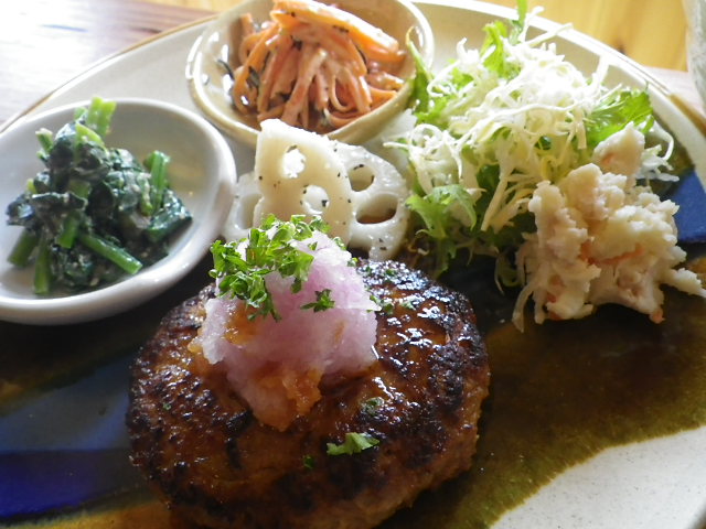 いろどり野菜と おろしハンバーグ_b0207642_13205911.jpg