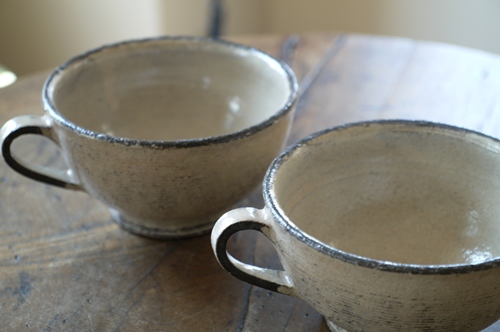 小澤基晴 粉引 スープカップ 2個セット