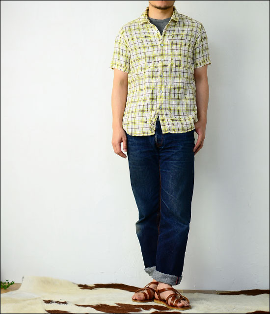 RINEN [リネン] 60/1リネンYELLOWチェックレギュラーカラーシャツ [39214] MEN\'S _f0051306_14181526.jpg