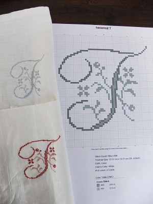 花文字の刺繍 ドイツでこんな生活 花文字の刺繍 ドイツでこんな生活