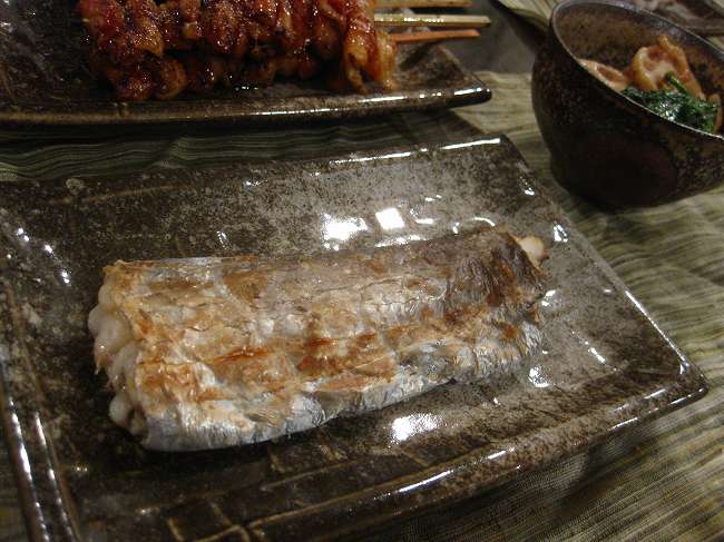 太刀魚塩焼き 蓮根きんぴら スーパーの鶏皮串 レモンサワー Rubytuesday Sideb
